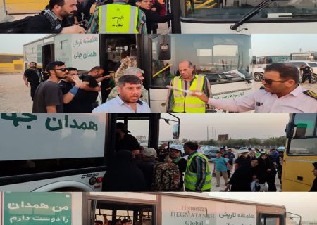 خدمات رسانی گسترده ناوگان اتوبوسرانی شهرداری برای جابجایی زائران اربعین حسینی در مرزهای خسروی و مهران